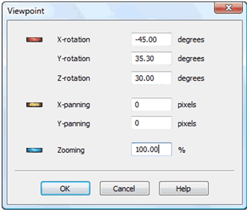 3.3.11 Диалоговое окно Viewpoint (точка обзора)