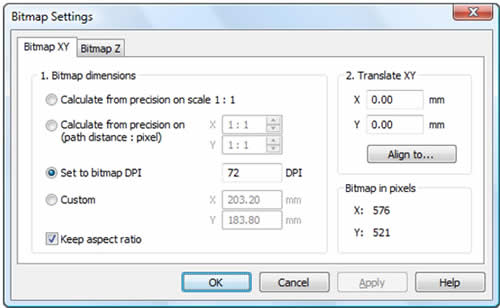 3.4.14.1 Растровое изображение XY (Bitmap XY)