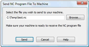 Отправить файл программы ЧПУ на станок